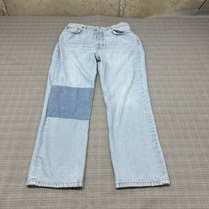 Reformation Jeans Womens size 31 Cynthia Button Fly 5 Pocket High Rise Patches